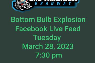 Bottom Bulb Explosion Live Feed!  Have questions about the event? Be sure to send them today via FB messenger so we can be sure to answer them tonight !